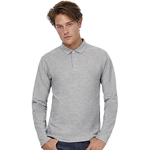 B&C ID.001 Herr Långärmad Polo XS Taupe Grey Taupe Grey XS