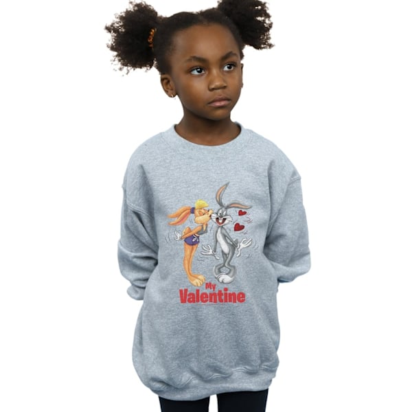 Looney Tunes Girls Bugs Bunny och Lola Alla hjärtans dag Sweatshirt Sports Grey 7-8 Years