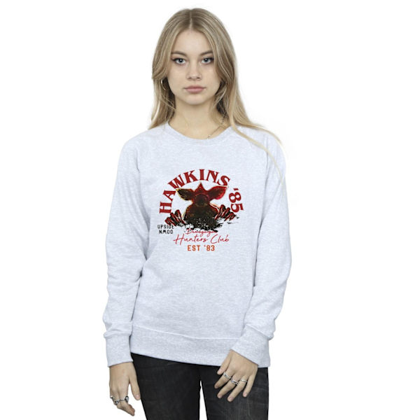 Netflix Dam/Kvinnor Stranger Things Hunters Club Sweatshirt S Sports Grey S