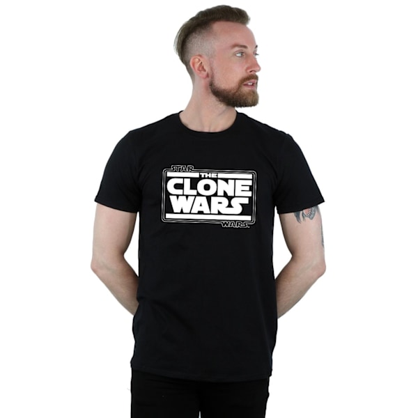 Star Wars T-shirt för män med Clone Wars-logotyp, XXL, svart Black XXL