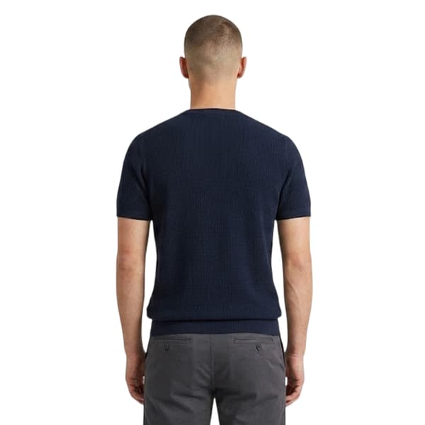 Threadbare Mossstickad T-shirt med rund hals för män M Denim Marl Denim Marl M