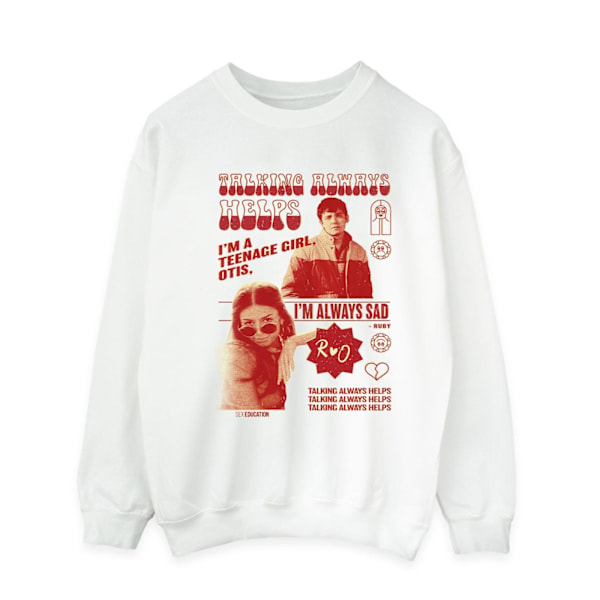 Netflix Mens Sex Education Otis Talking Helps Sweatshirt S Vit White S