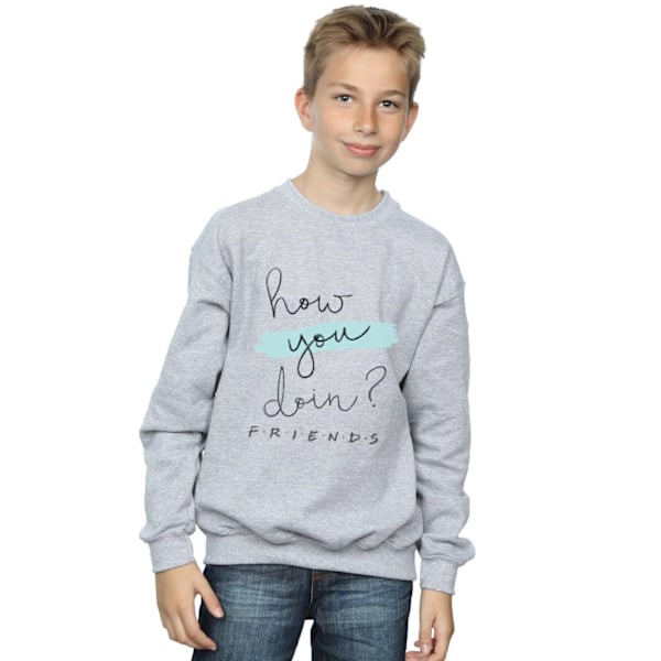 Friends Boys How You Doin? Handwriting Sweatshirt 7-8 År Spo Sports Grey 7-8 Years