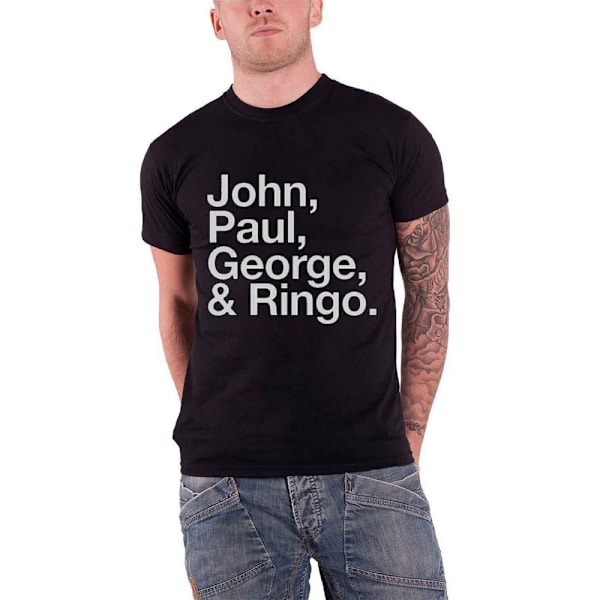 The Beatles Unisex Adult John Paul George & Ringo T-Shirt XXL B Black XXL