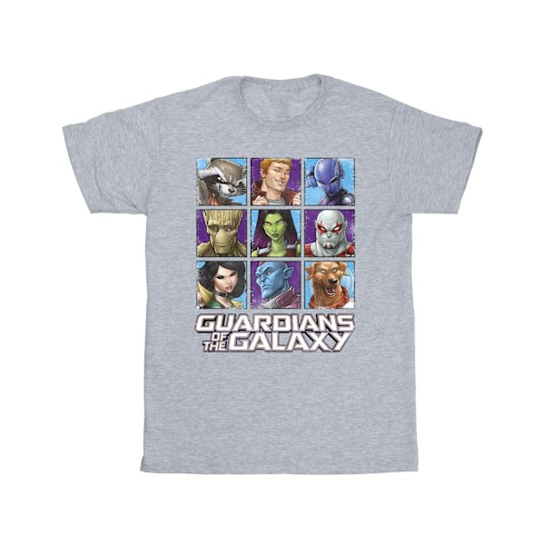 Guardians Of The Galaxy Girls Character Squares Bomull T-shirt Sports Grey 9-11 Years