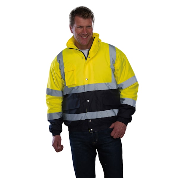 Yoko Unisex Vuxen Tvåfärgad Hög Synlighet Bomberjacka XL Gul/Marin Yellow/Navy XL