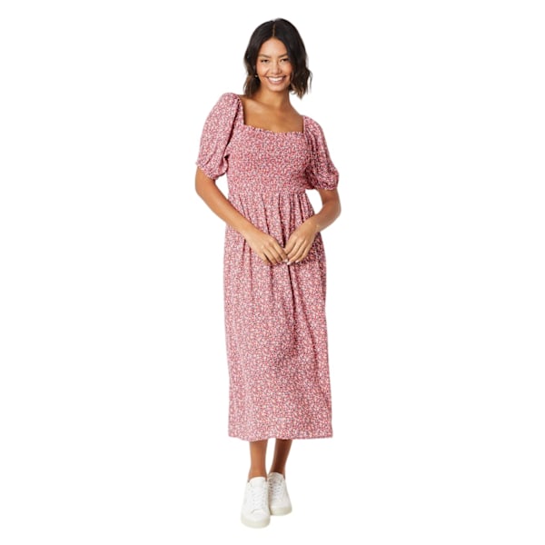 Dorothy Perkins Dam/Dam Ditsy-mönstrad Midiklänning med Livstycke Storlek 8 U Pink 8 UK