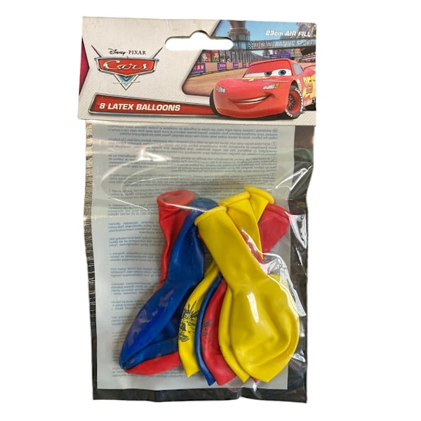 Bilar Latex Tryckta Ballonger (Förpackning om 8) En Storlek Flerfärgad Multicoloured One Size