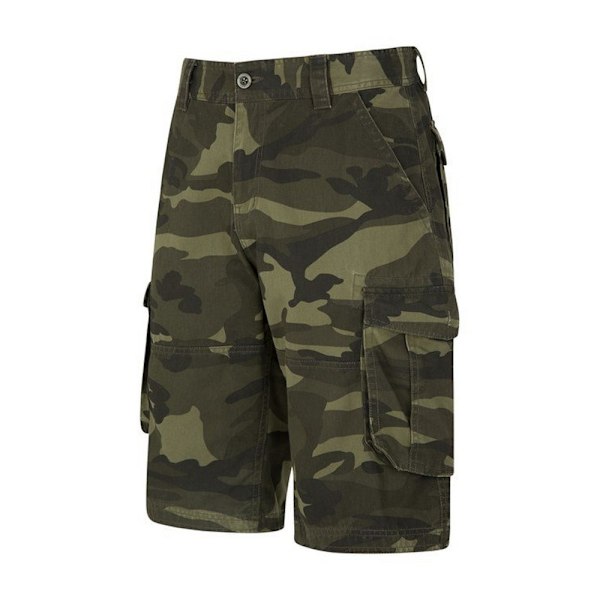 Mountain Warehouse Camo Cargo Shorts för Herr 28R Khaki Grön/Svart Khaki Green/Black 28R