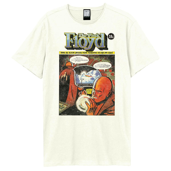 Amplifierad unisex vuxen officiell musikprogram Pink Floyd Vint White XL