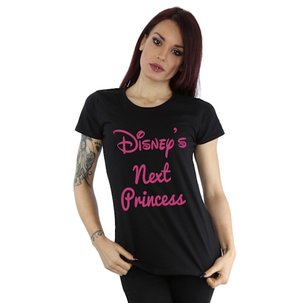 Disney Princess Damt-T-shirt i bomull för kvinnor/damer, Next Princess, S, svart Black S
