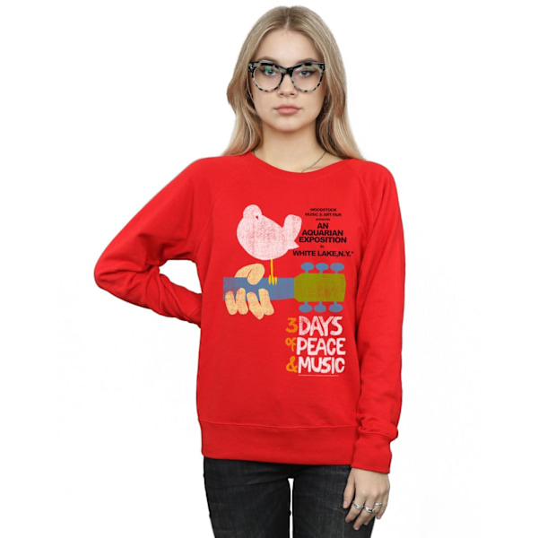 Woodstock Womens/Ladies Festival Poster Sweatshirt XXL Röd Red XXL