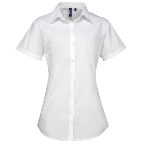 Premier Dam/Dam Supreme Poplin Kortärmad Skjorta 24 UK White 24 UK