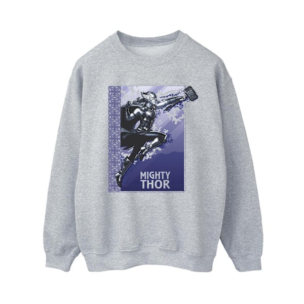 Marvel Dam/Kvinnor Thor Love And Thunder Mighty Thor Sweatshirt Sports Grey L