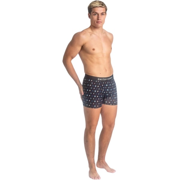 Smith & Jones Herr Lathan Blandade Mönster Boxershorts (Förpackning o Black/Blue/Navy XXL