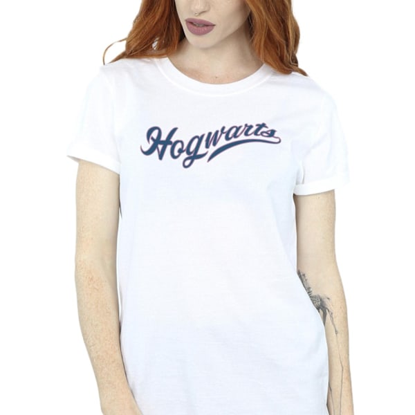 Harry Potter Dam/Damer Hogwarts Skrivande Bomull Pojkvän T- White M