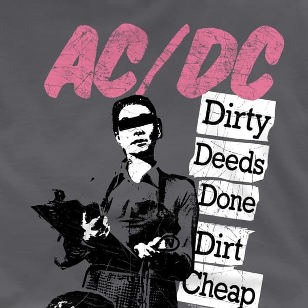 AC/DC Herr Dirty Deeds T-Shirt M Kolgrå Charcoal M