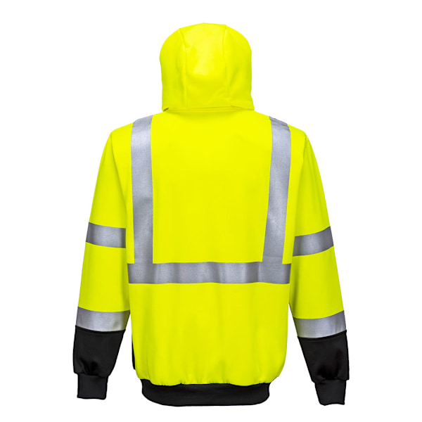 Portwest Herr Kontrast Hi-Vis Full Zip Hoodie 5XL Gul/Svart Yellow/Black 5XL