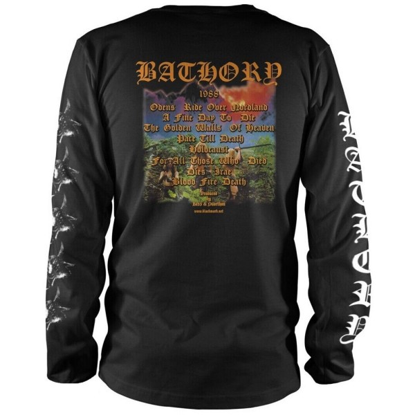 Bathory Unisex Adult Blood Fire Death Långärmad T-shirt XL B Black XL