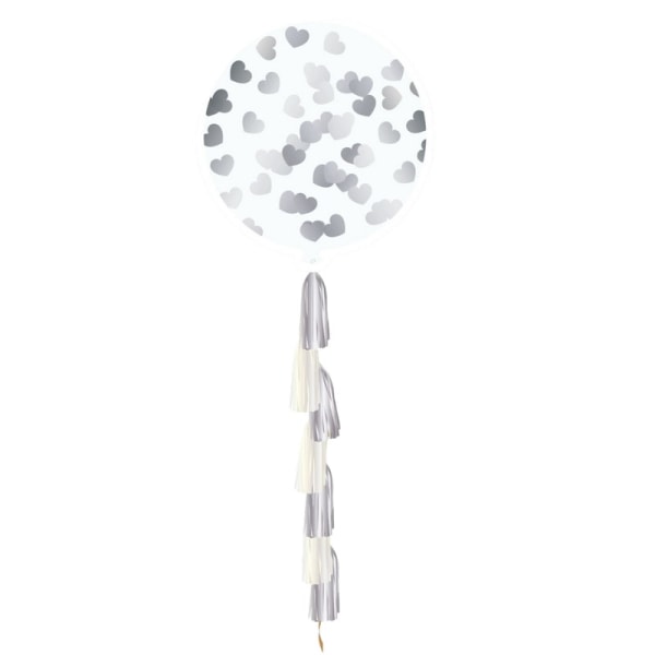 Globos Tofs Hearts Confetti Balloon One Size Klar/Silver Clear/Silver One Size