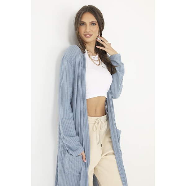 Brave Soul Dam/Dam Ribbstickad Cardigan M Citadel Blå Citadel Blue M