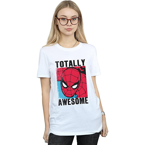 Spider-Man Dam/Damer Helt Fantastisk Bomull Pojkvän T-shirt White S