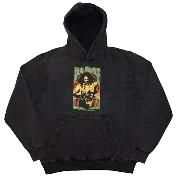 Bob Marley Unisex Vuxen 1978 Stone Wash Pullover Hoodie M Charc Charcoal Grey M