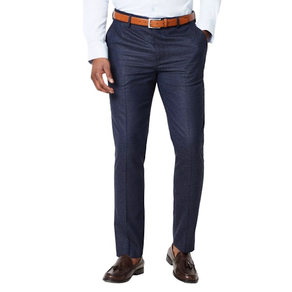 Burton Herr Slim Bröllopskostym Byxor Tonal Grid Check 30R Grå Grey 30R