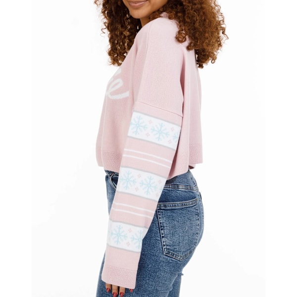 Barbie Dam/Kvinnor Logo Cropped Jumper S Rosa/Vit Pink/White S