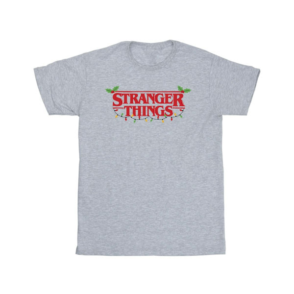 Netflix Girls Stranger Things Julbelysning Bomull T-shirt 7 Sports Grey 7-8 Years