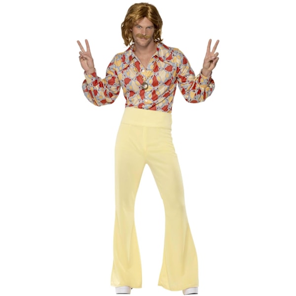 Smiffys Herr 60-tals Groovy Mönstrad Kostymset M Gul/Orange Yellow/Orange M