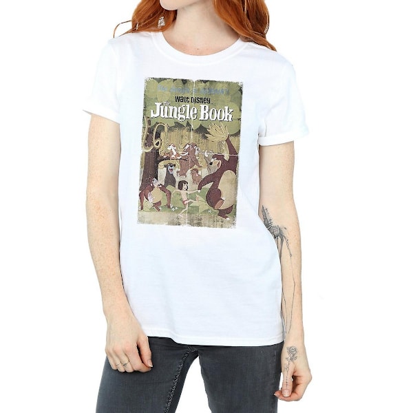 Jungle Book Retro Poster Bomull T-shirt för kvinnor/damer White M