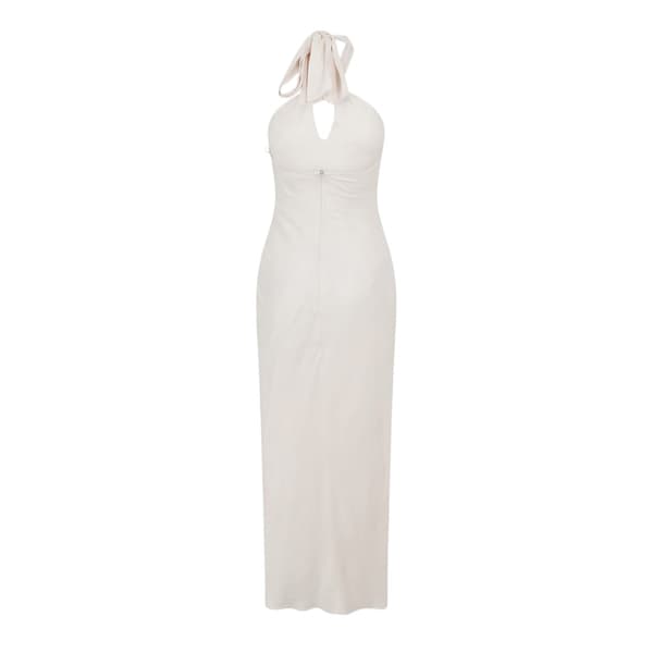 Nobody´s Child Dam Agnes Blommig Maxiklänning med Halterneck White 14 UK