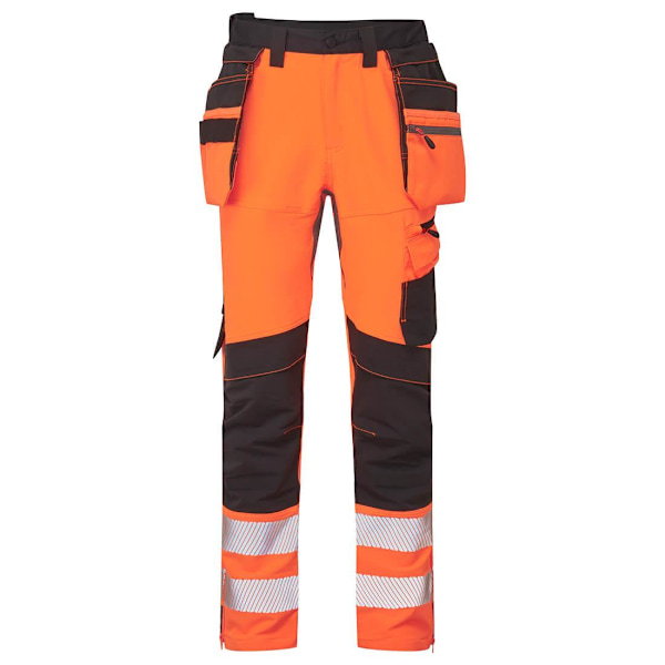 Portwest DX4 Arbetsbyxor med Avtagbara Hölsterfickor för Män 46R O Orange/Black 46R