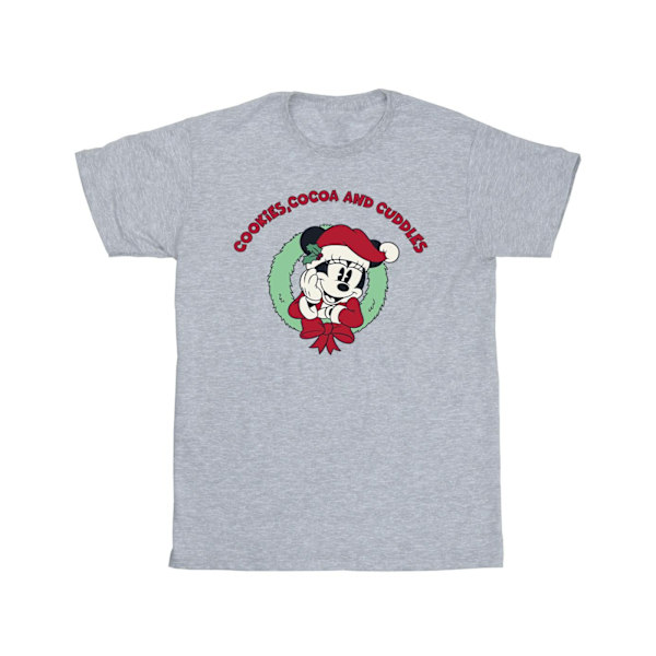 Disney Girls Mickey Mouse Wreath Bomull T-shirt 12-13 År Sports Grey Sports Grey 12-13 Years