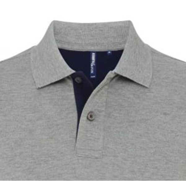 Asquith & Fox Herr Classic Fit Contrast Polo Shirt L Heather/ N Heather/ Navy L
