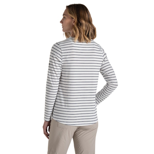 Craghoppers Akona Stripe Nosilife Långärmad T-shirt för Kvinnor Blue Navy 14 UK
