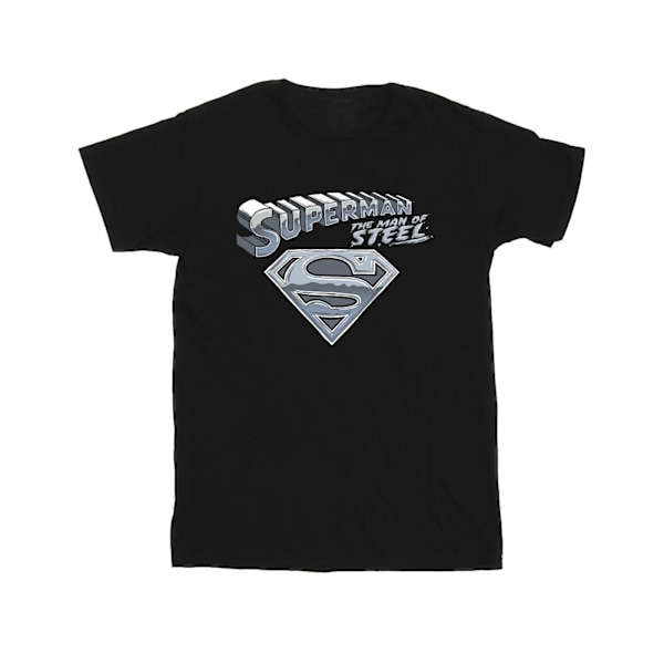 DC Comics Girls Superman The Man Of Steel Bomull T-shirt 9-11 år Black 9-11 Years