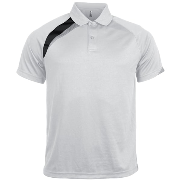 Kariban Proact Herr Kortärmad Snabbtorkande Poloskjorta M Vit/ White/ Black/ Storm Grey M