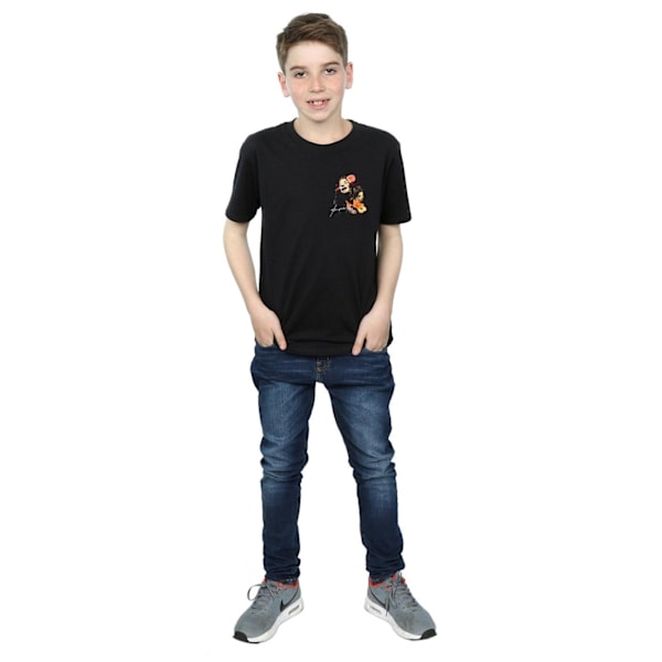 Janis Joplin Boys Floral Faux Pocket T-Shirt 9-11 år Svart Black 9-11 Years