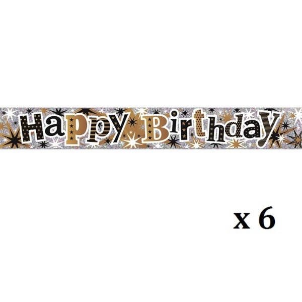 Simon Elvin Holographic Folie Banner Grattis på födelsedagen X 6 2,5 m Mul Multi-Colour 2.5m