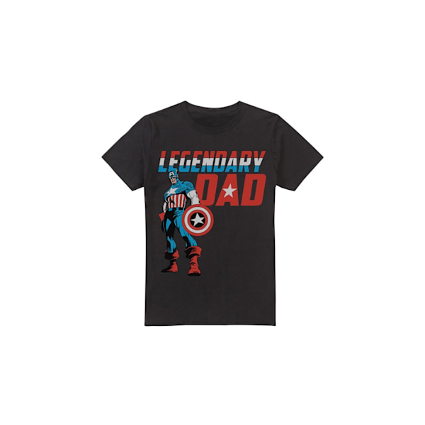 Captain America Herrarnas Legendariska Pappa T-shirt L Svart Black L