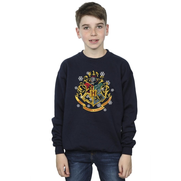 Harry Potter Pojkar Jul Crest Sweatshirt 9-11 År Marinblå Navy Blue 9-11 Years