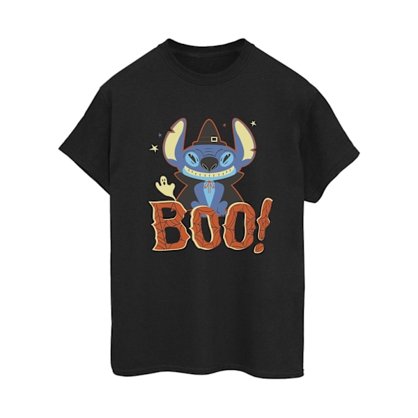 Disney Dam/Kvinnor Lilo & Stitch Boo! Bomull Boyfriend T-Shir Black 4XL