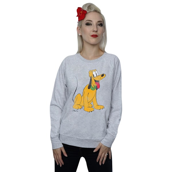 Disney Dam/Kvinnor Klassisk Pluto Sweatshirt S Heather Grey Heather Grey S