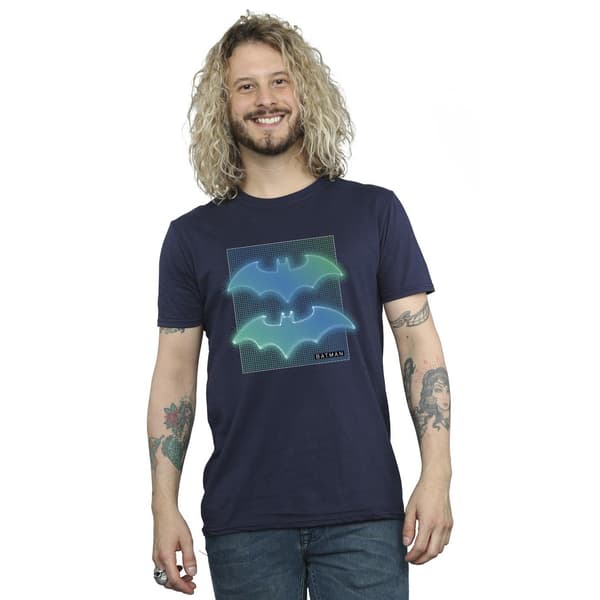 DC Comics Herr Batman Grid Gradient T-shirt 4XL Marinblå Navy Blue 4XL
