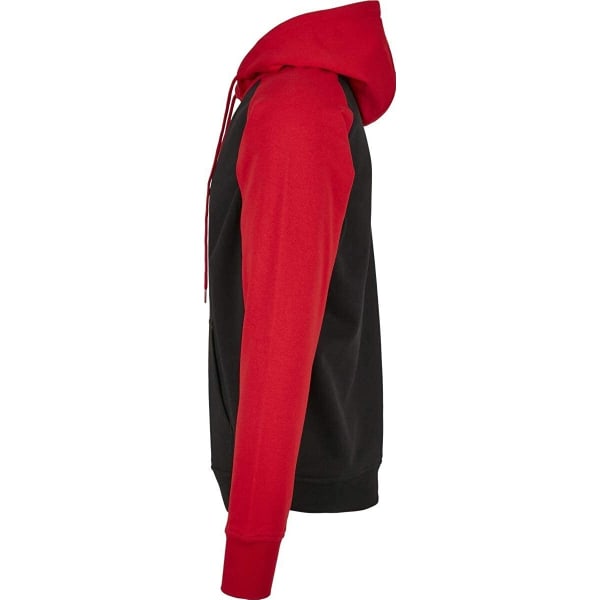 Bygg ditt varumärke Basic Raglan hoodie för herr XL Svart/Röd Black/Red XL