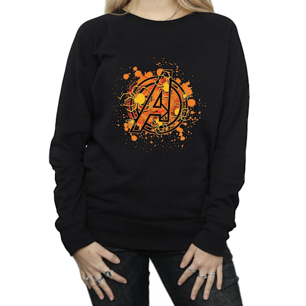 Marvel Dam/Damer Avengers Assemble Halloween Spider Logo Sweatshirt Black M