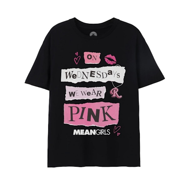 Mean Girls Dam/Kvinnor Rosa Onsdagar T-Shirt 14 UK Svart Black 14 UK