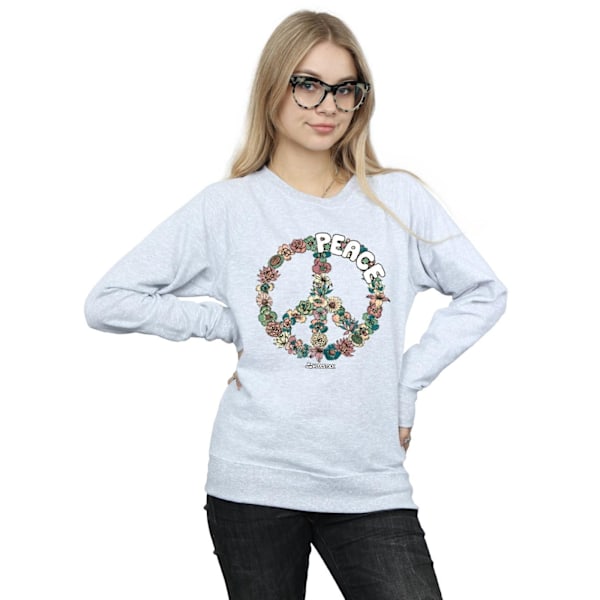 Woodstock Womens/Ladies Floral Peace Sweatshirt L Heather Grey Heather Grey L